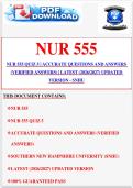 NUR 555 QUIZ 5 &vert; ACCURATE QUESTIONS AND ANSWERS &lpar;VERIFIED ANSWERS&rpar; &vert; LATEST &lpar;2026&sol;2027&rpar; UPDATED VERSION - SNHU