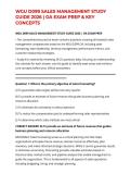 WGU D099 SALES MANAGEMENT STUDY GUIDE 2026 &vert; OA EXAM PREP & KEY CONCEPTS