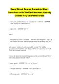 Excel Crash Course Complete Study &NewLine;Questions with Verified Answers Already &NewLine;Graded A&plus; &vert; Guarantee Pass 