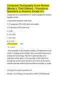 Computed Tomography Exam Review &lpar;Mosby-s Third Edition&rpar; - Procedures Questions & Answers &lpar;Grade A&plus;&rpar;&period;docx&NewLine;&NewLine;