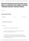 RELIAS RN PHARMACOLOGY EXAM REAL EXAM 2026 &vert; ALL QUESTIONS AND CORRECT ANSWERS &vert; VERIFIED ANSWERS &vert; UPDATED VERSION&NewLine;