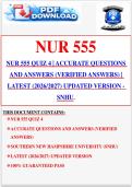 NUR 555 QUIZ 4 &vert; ACCURATE QUESTIONS AND ANSWERS &lpar;VERIFIED ANSWERS&rpar; &vert; LATEST &lpar;2026&sol;2027&rpar; UPDATED VERSION - SNHU&period;