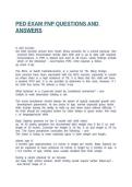 PED EXAM FNP QUESTIONS AND ANSWERS