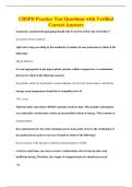 CBSPD Practice Test Questions with Verified&NewLine;Correct Answers