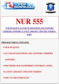 NUR 555 QUIZ 8 &vert; ACCURATE QUESTIONS AND ANSWERS &lpar;VERIFIED ANSWERS&rpar; &vert; LATEST &lpar;2026&sol;2027&rpar; UPDATED VERSION - SNHU&period;