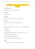 CBSPD Questions with Verified Correct&NewLine;Answers