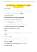 CBSPD EXAM 1 Questions with Verified&NewLine;Correct Answers