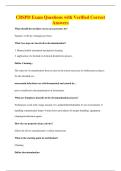 CBSPD Exam Questions with Verified Correct&NewLine;Answers
