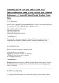 California LCSW Law and Ethics Exam 2025&colon; &NewLine;Practice Questions and Correct Answers with Detailed &NewLine;Rationales &mdash; Licensed Clinical Social Worker Exam &NewLine;Prep