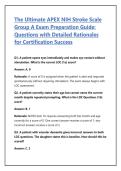 The Ultimate APEX NIH Stroke Scale Group A Exam Preparation Guide&colon; Questions with Detailed Rationales for Certification Success