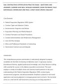 DAU CONTRACTING CERTIFICATION PRACTICE EXAM &ndash; QUESTIONS AND&NewLine;ANSWERS &vert; VERIFIED AND WELL DETAILED ANSWERS &vert; EXAM TESTBANK &vert; PLUS&NewLine;RATIONALES &vert; DOWNLOAD AND PASS &vert; LATEST EXAM UPDATE 2026&sol;2027