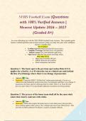  NFHS Football Exam &vert;Questions with 100&percnt; Verified Answers &vert; Newest Update 2026 &ndash; 2027 &lpar;Graded A&plus;&rpar;&NewLine;