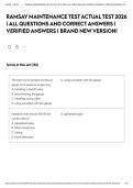 RAMSAY MAINTENANCE TEST ACTUAL TEST 2026 &vert; ALL QUESTIONS AND CORRECT ANSWERS &vert; VERIFIED ANSWERS &vert; BRAND NEW VERSION&excl;&NewLine;