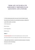 NR568 ADVANCED HEALTH&NewLine;ASSESSMENT MIDTERM EXAM&NewLine;QUESTIONS AND ANSWERS