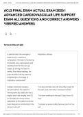 ACLS FINAL EXAM ACTUAL EXAM 2026 &vert; ADVANCED CARDIOVASCULAR LIFE SUPPORT EXAM ALL QUESTIONS AND CORRECT ANSWERS VERIFIED ANSWERS&NewLine;