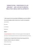 NR568 WEEK 1 MIDTERM EXAM&NewLine;2026&sol;2027 - ADVANCED NURSING&NewLine;PRACTICE ROLE DEVELOPMENT