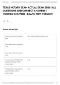 TEXAS NOTARY EXAM ACTUAL EXAM 2026 &vert; ALL QUESTIONS AND CORRECT ANSWERS &vert; VERIFIED ANSWERS &vert; BRAND NEW VERSION&excl;&NewLine;
