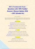 RECA Fundamentals Exam &vert; Questions with 100&percnt; Verified Answers &vert; Newest Update 2026 &ndash; 2027 &lpar;Graded A&plus;&rpar;&NewLine;