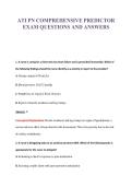 ATI PN COMPREHENSIVE PREDICTOR&NewLine;EXAM QUESTIONS AND ANSWERS