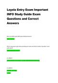 Loyola EMS System Entry Exam Study Guide &vert; Practice Questions&comma; Answers & Exam Review 2026&sol;2027