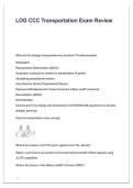 LOG CCC Transportation Exam Review &vert; Logistics & Transportation Practice Questions&comma; Answers & Study Guide 2026&sol;2027