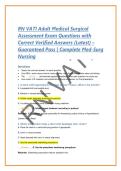 RN VATI Adult Medical Surgical &NewLine;Assessment Exam Questions with &NewLine;Correct Verified Answers &lpar;Latest&rpar; &ndash; &NewLine;Guaranteed Pass &vert; Complete Med-Surg &NewLine;Nursing
