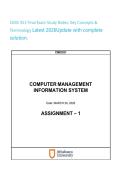 CMIS 351 Final Exam Study Notes&colon; Key Concepts & Terminology Latest 2026Update with complete solution&period;
