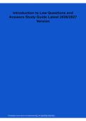 Introduction to Law Questions and Answers Study Guide Latest 2026&sol; 2027 Version
