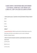 IAHCSMM CERTIFIED REGISTERED&NewLine;CENTRAL SERVICE TECHNICIAN&NewLine;&lpar;CRCST&rpar; ADVANCED EXAMINATION