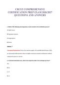 CRCST COMPREHENSIVE&NewLine;CERTIFICATION PREP EXAM 2026&sol;2027&NewLine;QUESTIONS AND ANSWERS