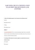IAHCSMM &lpar;CRCST&rpar; CERTIFICATION&NewLine;EXAM PREP 2026 QUESTIONS AND&NewLine;ANSWERS