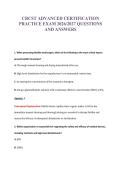 CRCST ADVANCED CERTIFICATION&NewLine;PRACTICE EXAM 2026&sol;2027 QUESTIONS&NewLine;AND ANSWERS