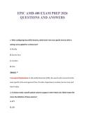 EPIC AMB 400 EXAM PREP 2026&NewLine;QUESTIONS AND ANSWERS