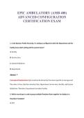 EPIC AMBULATORY &lpar;AMB 400&rpar;&NewLine;ADVANCED CONFIGURATION&NewLine;CERTIFICATION EXAM