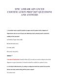 EPIC AMB 400 Exam Compilations with Complete & Verified Solutions
