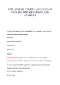EPIC AMB 400 CERTIFICATION EXAM&NewLine;PREPARATION QUESTIONS AND&NewLine;ANSWERS