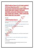  &NewLine; &NewLine;APEA Predictor Exam 2&comma;3&comma;4&comma;5 &lpar;Latest update&rpar; &vert; &NewLine;100 Actual Questions with Answers &vert; A&plus; &NewLine;Grade Study GuideACTUAL EXAM COMPLETE &NewLine;QUESTIONS AND CORRECT DETAILED &NewLine;ANSWERS &lpar;2026&sol;2027 FREQUENTLY TESTED &NewLine;Q&A FROM PAST PAPERS &ndash; MOST EXPECTED &NewLine;QUESTIONS