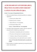 ACHE BOARD OF GOVERNORS &lpar;BOG&rpar; PRACTICE EXAMINATION 2026&sol;2027 LATEST EXAM UPDATE Q&A