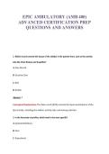 EPIC AMBULATORY &lpar;AMB 400&rpar;&NewLine;ADVANCED CERTIFICATION PREP&NewLine;QUESTIONS AND ANSWERS