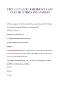 FREC 4 ADVANCED EMERGENCY CARE&NewLine;EXAM QUESTIONS AND ANSWERS