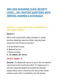 WGU D320 MANAGING CLOUD SECURITY &NewLine;&lpar;JYO2&rpar; &ndash; 100&plus; PRACTICE QUESTIONS WITH &NewLine;VERIFIED ANSWERS & RATIONALES