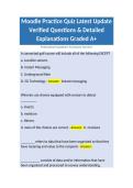 Moodle Practice Quiz Latest Update Verified Questions & Detailed Explanations Graded A&plus;
