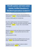 Moodle quizzes and tests Latest Update Verified Questions & Detailed Explanations Graded A&plus;