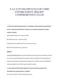FUNDAMENTALS OF CODE ENFORCEMENT Exam Compilations with Complete & Verified Solutions