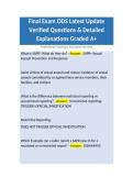 Final Exam ODS Latest Update Verified Questions & Detailed Explanations Graded A&plus;