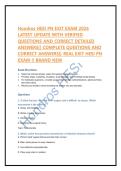 Hondros HESI PN EXIT EXAM 2026 &NewLine;LATEST UPDATE WITH VERIFIED &NewLine;QUESTIONS AND CORRECT DETAILED &NewLine;ANSWERS&vert;&vert; COMPLETE QUESTIONS AND &NewLine;CORRECT ANSWERS&vert;&vert; REAL EXIT HESI PN &NewLine;EXAM &excl;&excl; BRAND NEW
