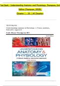Test Bank for Understanding Anatomy and Physiology&comma; 3rd Edition by Thompson &lpar;2020&rpar; &vert; Chapters 1&ndash;25 &vert; Questions & Answers &vert; Complete Exam Prep