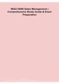 WGU D099 Sales Management Comprehensive Study Guide and Exam Preparation 2026&sol; 2027