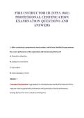 FIRE INSTRUCTOR III &lpar;NFPA 1041&rpar;&NewLine;PROFESSIONAL CERTIFICATION&NewLine;EXAMINATION QUESTIONS AND&NewLine;ANSWERS