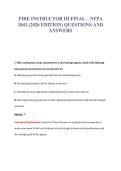 FIRE INSTRUCTOR III FINAL &ndash; NFPA&NewLine;1041 &lpar;2026 EDITION&rpar; QUESTIONS AND&NewLine;ANSWERS